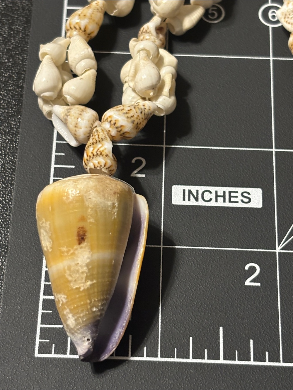Natural Hawaiian Lei Style Conch Cowrie Cone Shell Pendant Necklace Cream Tan - Picture 11 of 16